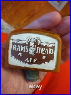 1930s RAMS HEAD ALE Scheidt Brewery BAKELITE Swirl BEER TAP HANDLE DOUBLE-SIDED