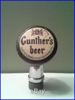 1940's Gunther's Beer Ball Tap Knob Handle Gunthers Brewing Baltimore Maryland