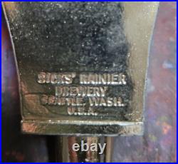 1950s SICK'S Rainier Silver Diamond Draft BREWMASTER Beer Tap Handle Brew Master