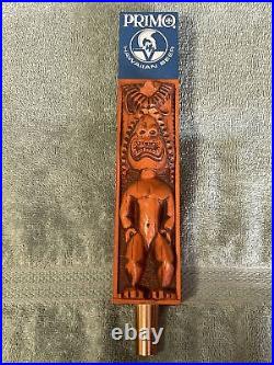 1972 Primo Hawaiian Beer Tiki Warrior Carved Tap Handle Vintage Native