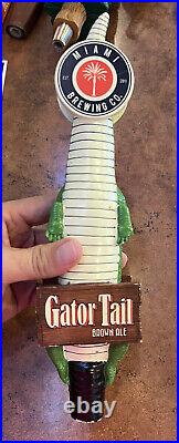 2013 Miami Brewing Co. Gator Tail Brown Ale Beer Tap Handle Open Mouth Gator 11