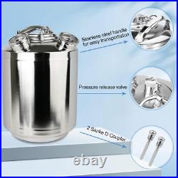 2.5 Gallon/10 L Cleaning Keg Beer Line Cleaning Kit with 2 D Coupler Keg Line US