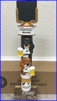 2 Basset Brewery Beer Tap Handle Figural Dog Beer Tap Handle Chalkboard Beer Tap