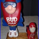 2 Budweiser Bud Man Beer Tap Handles