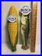 2 TAPS. BUSCH LIGHT FARMING AND FISHING BASS AND CORN Draft beer tap handles USA