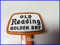 2 Vintage 40s/50s/60s Old Reading Golden Dry Beer Tap Handle Knob Pull Marker