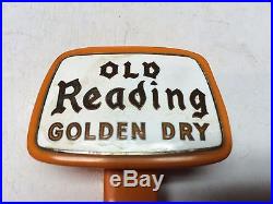 2 Vintage 40s/50s/60s Old Reading Golden Dry Beer Tap Handle Knob Pull Marker