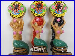 3 BNIB Florida Keys Mermaid Beer Tap Handle Lot Blonde Red Black