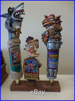 (3) Lot Rare Beer Tap Handles-Lost Coast Brewery-Downtown Brown, Great White, +