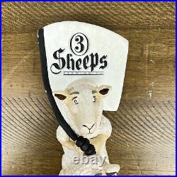 3 Sheeps Brewing Beer Tap Handle White Ceramic RARE Discontinued