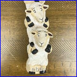 3 Sheeps Brewing Beer Tap Handle White Ceramic RARE Discontinued