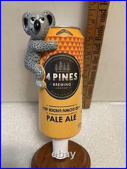 4 PINES DOWN UNDER APLE ALE KOALA ON A CAN draft beer tap handle. AUSTRALIA