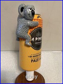 4 PINES DOWN UNDER APLE ALE KOALA ON A CAN draft beer tap handle. AUSTRALIA