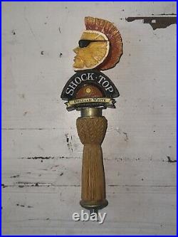 4 beer tap handles- blue ribbon Miller Shock top Red hook