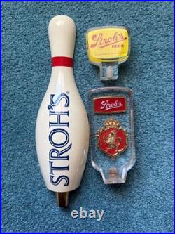 (5) FIVE Strohs Beer Tap Handles Strohs Bowling Pine Medium And Small, Golf Ball