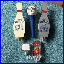 (5) FIVE Strohs Beer Tap Handles Strohs Bowling Pine Medium And Small, Golf Ball