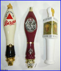 6 Tap Handles Bass Pete's Wicked Young's IPA Long Hammer Miller MGD Beer