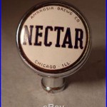 Ambrosia Brewing Co, Chicago NECTAR Beer Tap Knob Ball Handle Enamel & Chrome