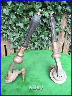 Antique 1920's Irish Pub Bar Taps Wooden Handles Stout Beer Pull From Ireland
