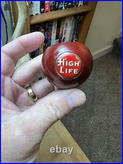 Antique 1930s Miller High Life Milwaukee Ball Tap Handle Fisher True Name Knob