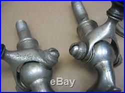 Antique Set 2 Draft Beer Taps Faucets Handle Knob Spout Brass Nickel Mitchell