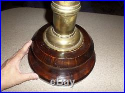 Antique Vintage Brass BEER TAP Dispenser 24 Tapper Wood Handle & Base BEAUTIFUL