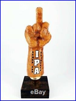 Arm and Hammered IPA Middle Finger Figural Beer Tap Handle Mancave 10 Tall RARE