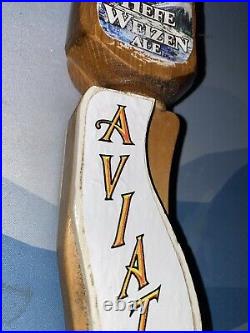 Aviator Ale Rare Beer Tap Featuring Hefe Weizen Ale Carved Wood