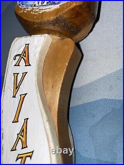 Aviator Ale Rare Beer Tap Featuring Hefe Weizen Ale Carved Wood