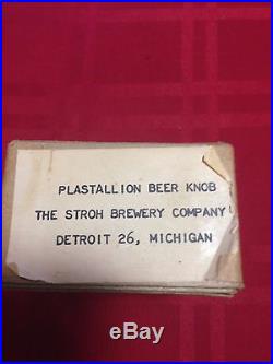 Bastian Bros. Co. Stroh Brewery Company Plastallion Beer Knob/box Tap Handle