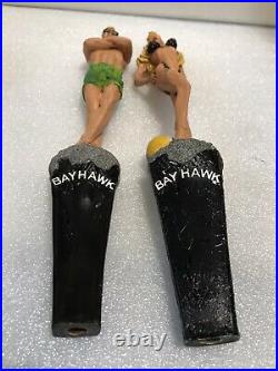 BAY HAWK MALE AND FEMALE FIGURAL beer tap handles. Rare. CALIFORNIA