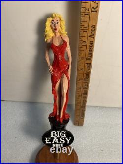 BIG EASY BEER BLONDE TRAMP IN A RED DRESS draft beer tap handle. LOUISIANA BIG EASY BEER BLONDE TRAMP IN A RED DRESS draft beer tap handle. LOUISIANA