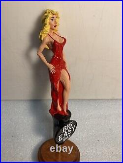 BIG EASY BEER BLONDE TRAMP IN A RED DRESS draft beer tap handle. LOUISIANA
