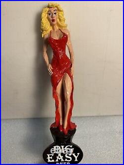 BIG EASY BEER BLONDE TRAMP IN A RED DRESS draft beer tap handle. LOUISIANA