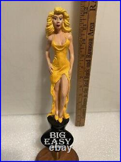 BIG EASY BEER BLONDE TRAMP IN A RED DRESS draft beer tap handle. LOUISIANA