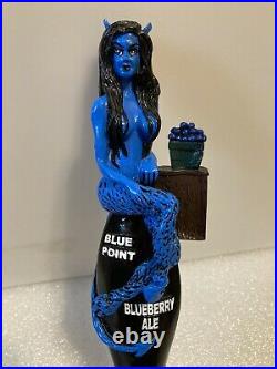 BLUE POINT BLUEBERRY DEVIL draft keg beer tap handle. LONG ISLAND, NEW YORK
