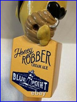 BLUE POINT HONEY ROBBER HONEY BEAR draft beer tap handle. NEW YORK
