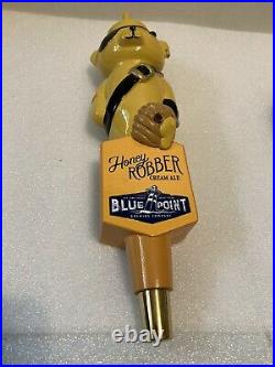 BLUE POINT HONEY ROBBER HONEY BEAR draft beer tap handle. NEW YORK
