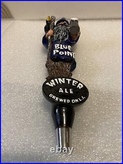 BLUE POINT WINTER ALE WARLOCK draft keg beer tap handle. LONG ISLAND, NEW YORK