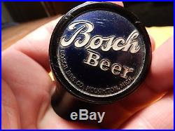 BOSCH BEER TAP KNOB PORCELAIN HOUGHTON MICHIGAN BLUE & SILVER HANDLE PULL DRAW