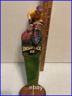 BOULDER BEER COMPANY SINGLETRACK ALE MOUNTAIN BIKER beer tap handle. COLORADO