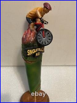 BOULDER BEER COMPANY SINGLETRACK ALE MOUNTAIN BIKER beer tap handle. COLORADO