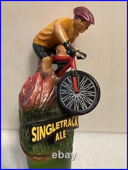 BOULDER BEER COMPANY SINGLETRACK ALE MOUNTAIN BIKER beer tap handle. COLORADO