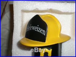BRAND NEW Firehouse TALL Beer Tap Handle HEFEWEIZEN Yellow Helmet FIREFIGHTER