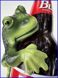 BUDWEISER BULLFROG on a BEER BOTTLE Tap Handle Frog ST. LOUIS, MISSOURI 1995 VTG