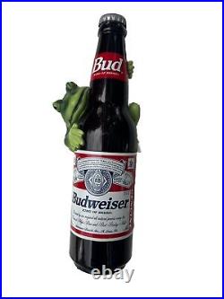 BUDWEISER BULLFROG on a BEER BOTTLE Tap Handle Frog ST. LOUIS, MISSOURI 1995 VTG