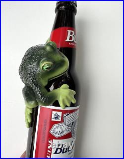 BUDWEISER BULLFROG on a BEER BOTTLE Tap Handle Frog ST. LOUIS, MISSOURI 1995 VTG