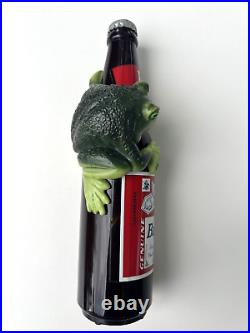 BUDWEISER BULLFROG on a BEER BOTTLE Tap Handle Frog ST. LOUIS, MISSOURI 1995 VTG