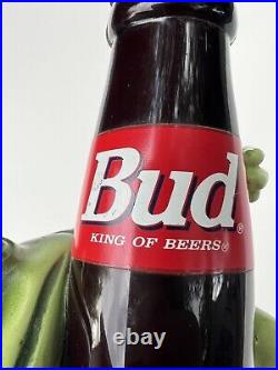 BUDWEISER BULLFROG on a BEER BOTTLE Tap Handle Frog ST. LOUIS, MISSOURI 1995 VTG