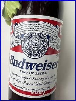 BUDWEISER BULLFROG on a BEER BOTTLE Tap Handle Frog ST. LOUIS, MISSOURI 1995 VTG